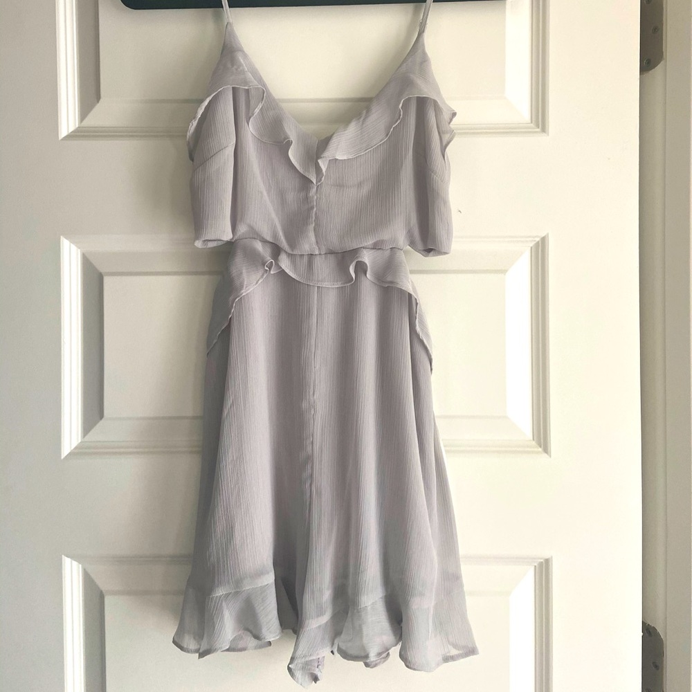 grey/silver frilly romper